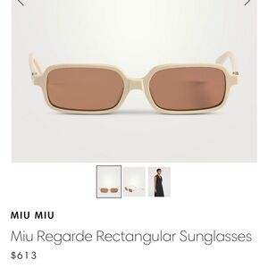 Miu Miu MU Beige and Brown Rectangular Sunglasses